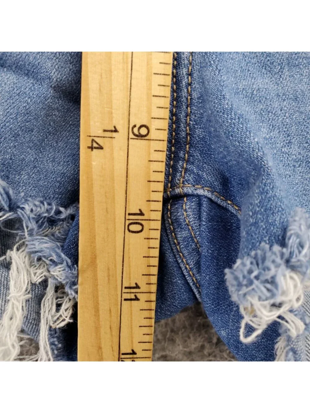 Levis Shorts Womens 25 Blue High Rise Cutoff Stretch Denim Jorts